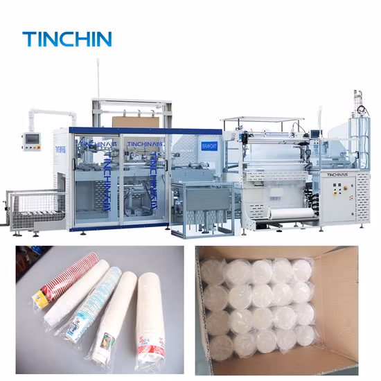 Machine à emballer automatique d'oreiller de récipient de nourriture de plateau de bol de tasse de thé de lait de tasse de papier en plastique jetable à grande vitesse automatique